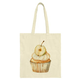 Cupcake Pear Tote Bag, Watercolor Dessert Bag, Sweet Treat Illustration, Foodie Gift, Unique Grocery Bag, Reusable Shopping Bag - Tawshia